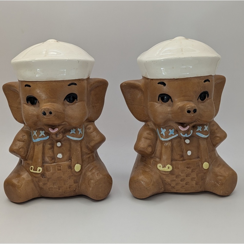 Twin Winton Sailor Elephant‎ Salt & Pepper Shakers Anthropomorphic 5"
